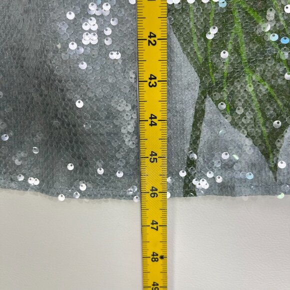 $450 NWOT Farm Rio Blue Sequins Anthurium Flowers Slip Maxi Dress Size S - Picture 16 of 16